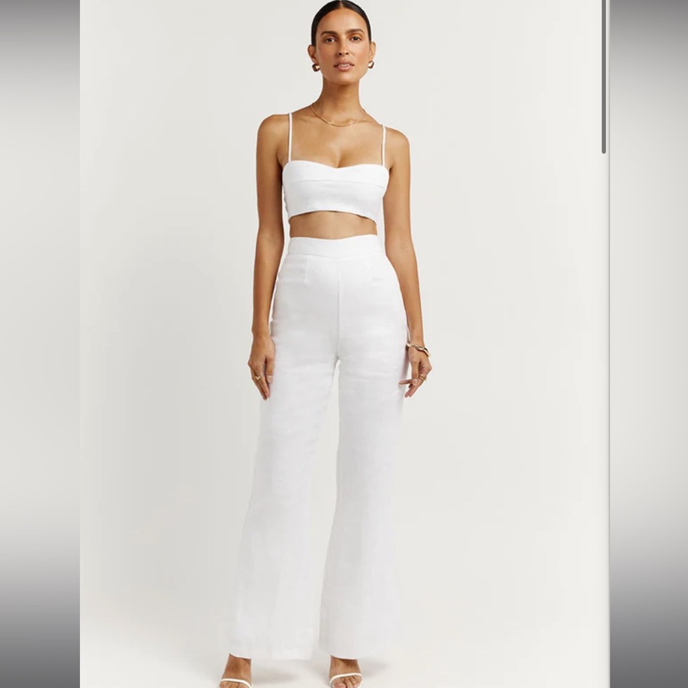 NWT Dissh white linen pants